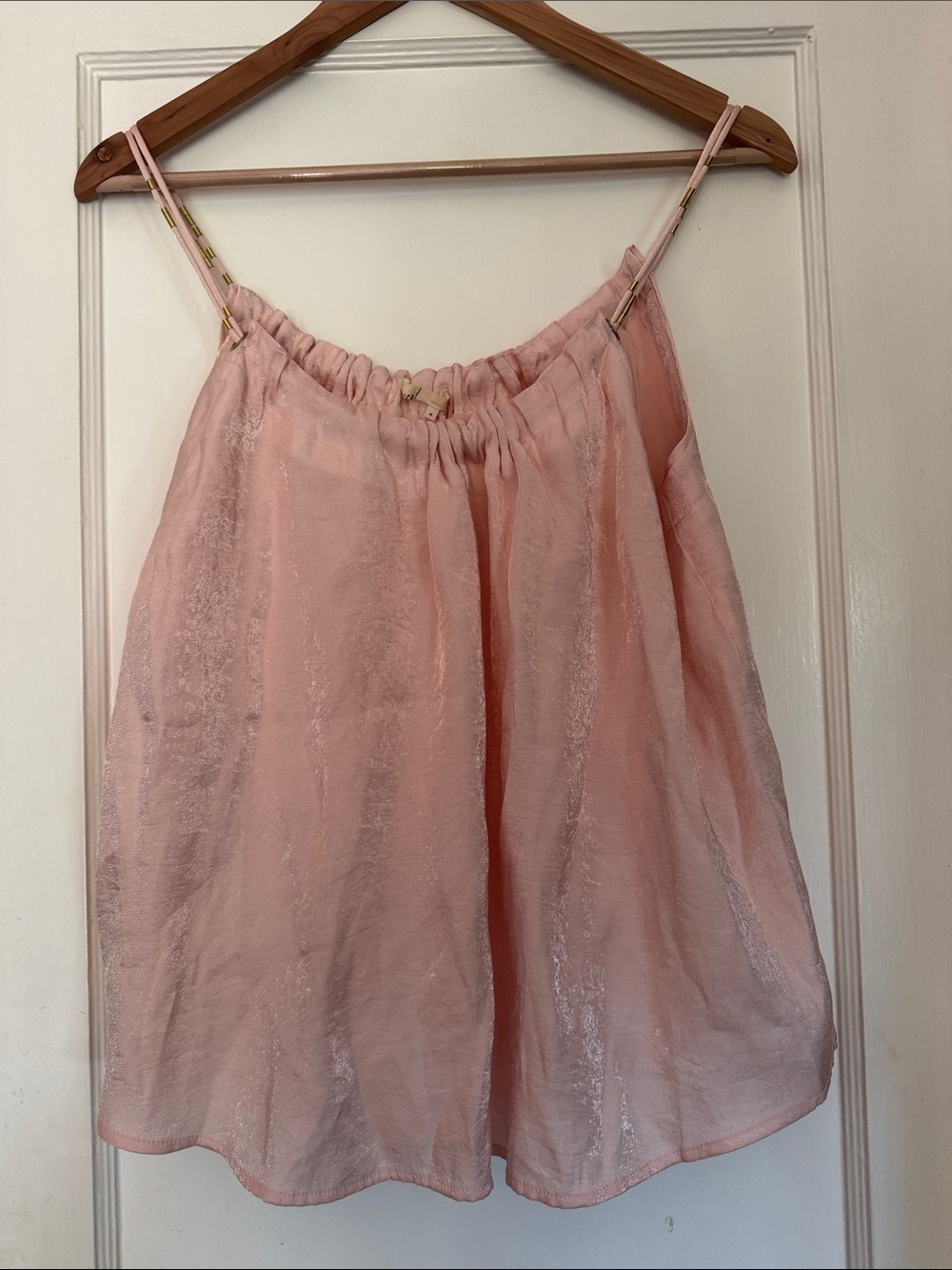 Floreat Pale Blush Pink Spaghetti-Strap Top